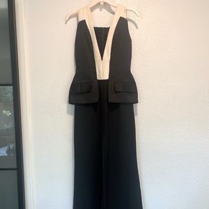 J. MENDEL Black and White Tux Floor Length Gown Piano Dress Excellent Condition